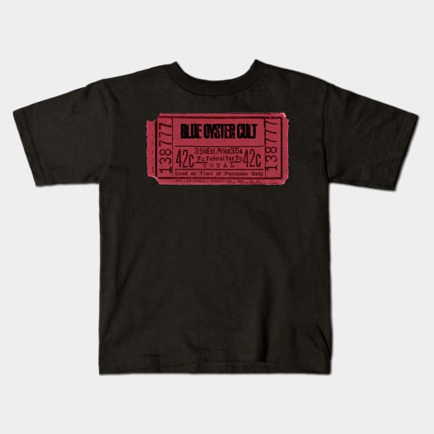 blue oyster cult ticket Kids T-Shirt by Halloween at Merryvale